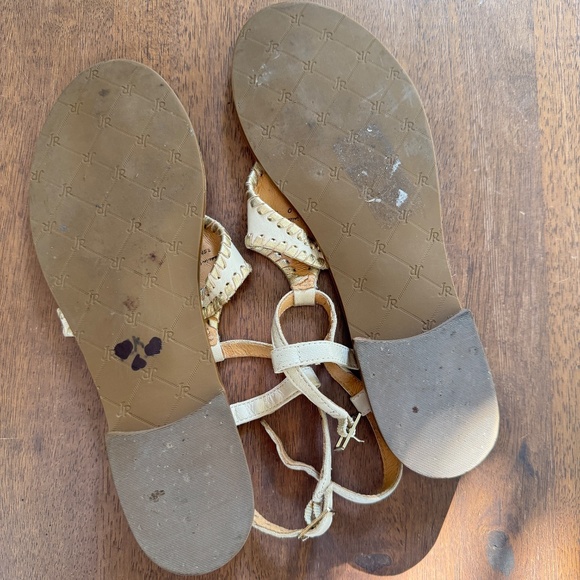 Jack Rogers Women Floral Sandals Leather Beige Sz 7.5 Summer Casual Beach Boho - Picture 11 of 11